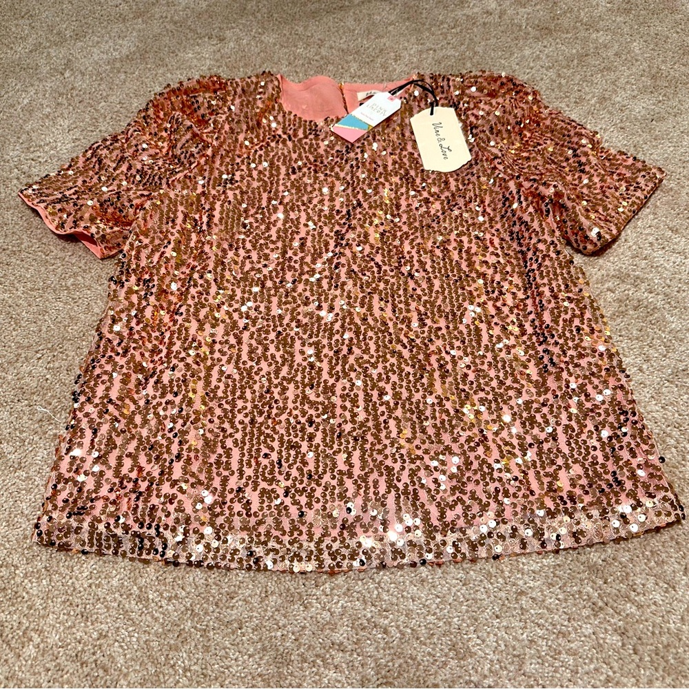 SOLD on MP Vine and love sequin embellished top